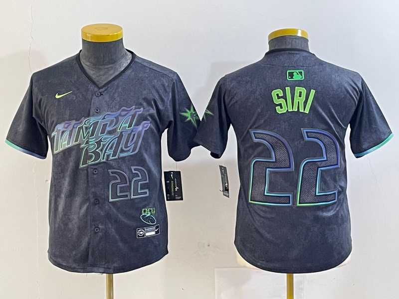 Youth Tampa Bay Rays #22 Jose Siri Charcoal 2024 City Connect Limited Stitched Jersey->mlb youth jerseys->MLB Jersey